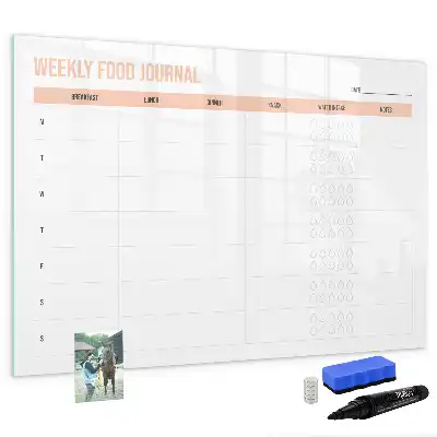 Pizarra magnética de pared con rotulador para planificación semanal de comidas