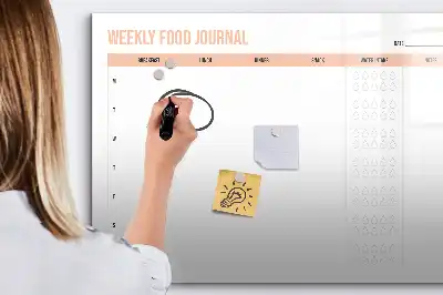 Pizarra magnética de pared con rotulador para planificación semanal de comidas