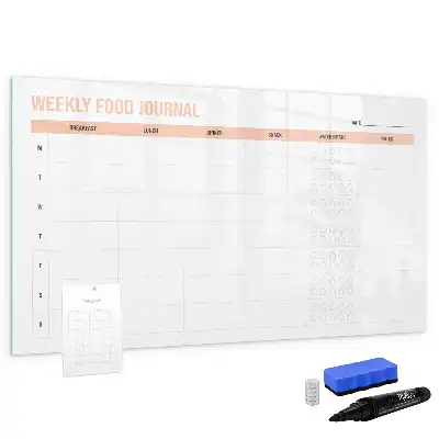 Pizarra magnética de pared con rotulador para planificación semanal de comidas