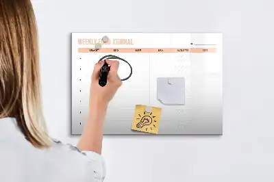 Pizarra magnética de pared con rotulador para planificación semanal de comidas