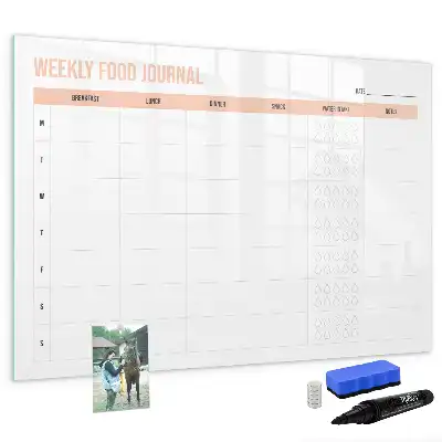 Pizarra magnética de pared con rotulador para planificación semanal de comidas