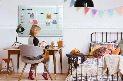 Pizarra magnética de pared con rotulador diseño para plan de comidas en color pastel