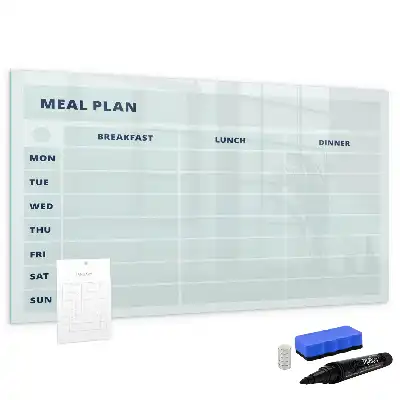 Pizarra magnética de pared con rotulador diseño para plan de comidas en color pastel
