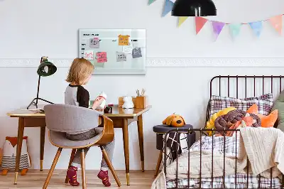 Pizarra magnética de pared con rotulador diseño para plan de comidas en color pastel