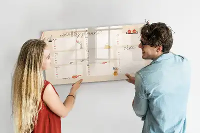 Planificador semanal de pared pizarra magnética con rotulador