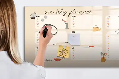 Planificador semanal de pared pizarra magnética con rotulador