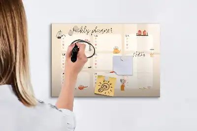 Planificador semanal de pared pizarra magnética con rotulador