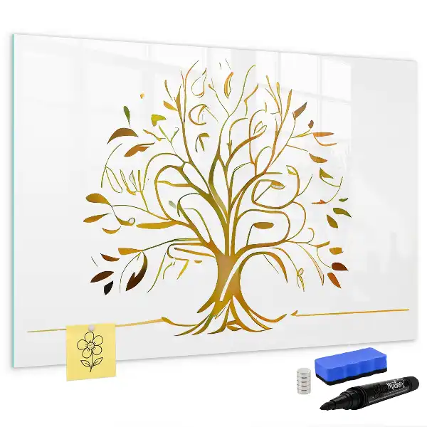 Pizarra magnética de pared diseño de árbol dorado con rotulador incluido
