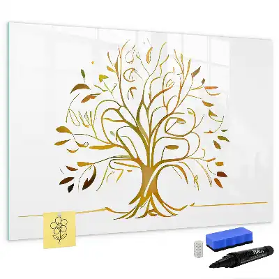 Pizarra magnética de pared diseño de árbol dorado con rotulador incluido
