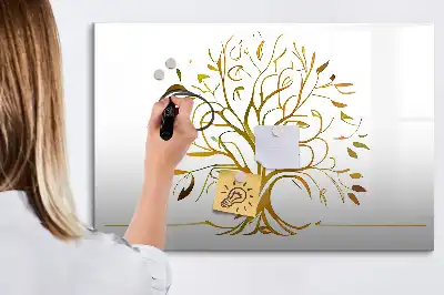 Pizarra magnética de pared diseño de árbol dorado con rotulador incluido