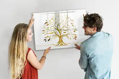 Pizarra magnética de pared diseño de árbol dorado con rotulador incluido