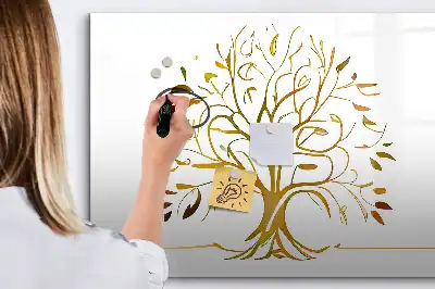 Pizarra magnética de pared diseño de árbol dorado con rotulador incluido