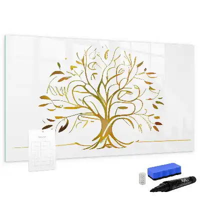 Pizarra magnética de pared diseño de árbol dorado con rotulador incluido