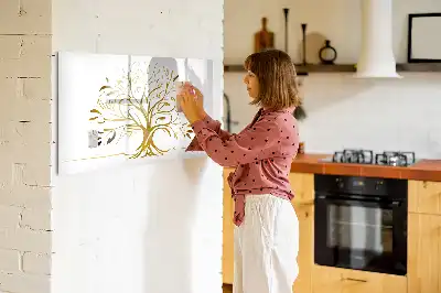 Pizarra magnética de pared diseño de árbol dorado con rotulador incluido