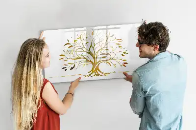 Pizarra magnética de pared diseño de árbol dorado con rotulador incluido