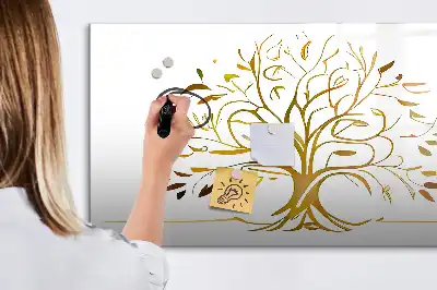 Pizarra magnética de pared diseño de árbol dorado con rotulador incluido