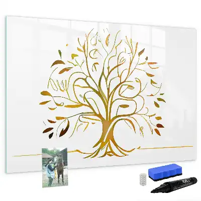 Pizarra magnética de pared diseño de árbol dorado con rotulador incluido
