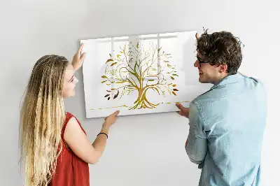 Pizarra magnética de pared diseño de árbol dorado con rotulador incluido