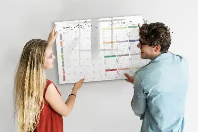 Pizarra de cristal magnética borrable para menú semanal