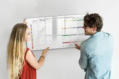 Pizarra de cristal magnética borrable para menú semanal