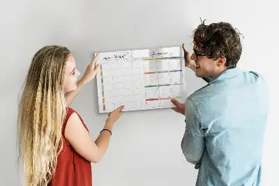 Pizarra de cristal magnética borrable para menú semanal