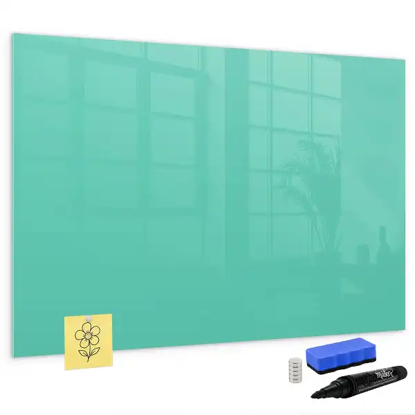 Pizarra magnética de pared con rotulador de color turquesa