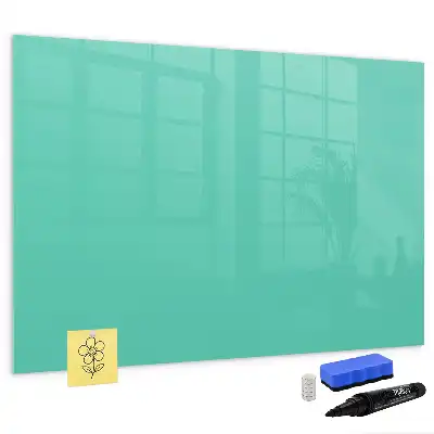 Pizarra magnética de pared con rotulador de color turquesa