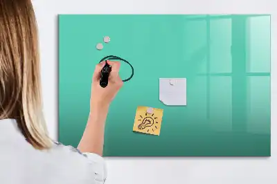 Pizarra magnética de pared con rotulador de color turquesa