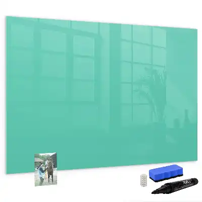 Pizarra magnética de pared con rotulador de color turquesa
