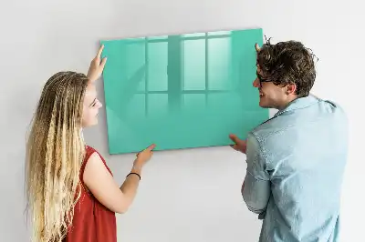 Pizarra magnética de pared con rotulador de color turquesa