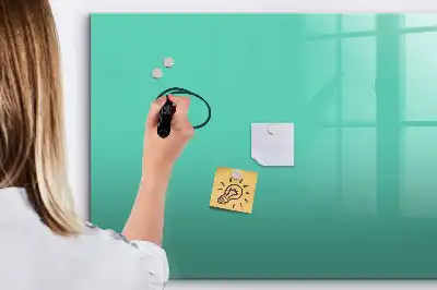 Pizarra magnética de pared con rotulador de color turquesa