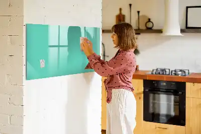 Pizarra magnética de pared con rotulador de color turquesa