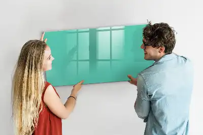 Pizarra magnética de pared con rotulador de color turquesa