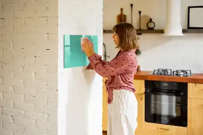 Pizarra magnética de pared con rotulador de color turquesa