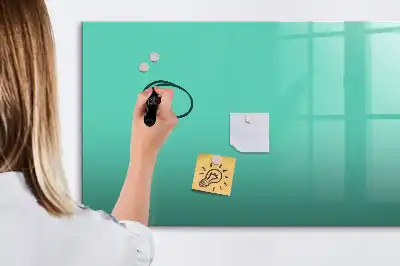 Pizarra magnética de pared con rotulador de color turquesa