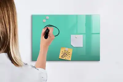 Pizarra magnética de pared con rotulador de color turquesa