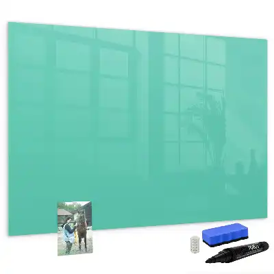 Pizarra magnética de pared con rotulador de color turquesa
