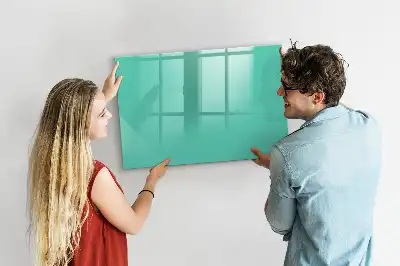 Pizarra magnética de pared con rotulador de color turquesa