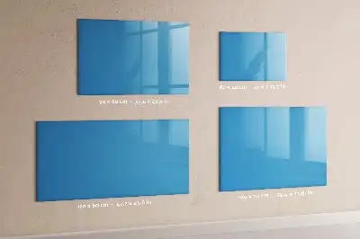 Pizarra borrable de cristal con imanes en color azul claro