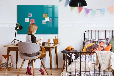 Pizarra magnética de pared con rotulador de color azul marino