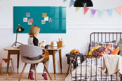 Pizarra magnética de pared con rotulador de color azul marino