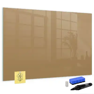 Pizarra borrable de cristal con imanes de color avellana oscuro