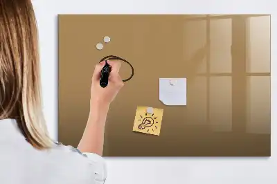 Pizarra borrable de cristal con imanes de color avellana oscuro