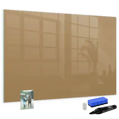Pizarra borrable de cristal con imanes de color avellana oscuro