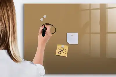 Pizarra borrable de cristal con imanes de color avellana oscuro