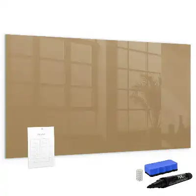 Pizarra borrable de cristal con imanes de color avellana oscuro