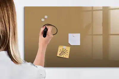 Pizarra borrable de cristal con imanes de color avellana oscuro