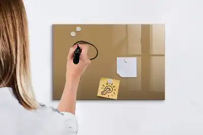 Pizarra borrable de cristal con imanes de color avellana oscuro