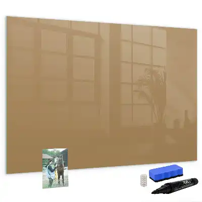 Pizarra borrable de cristal con imanes de color avellana oscuro