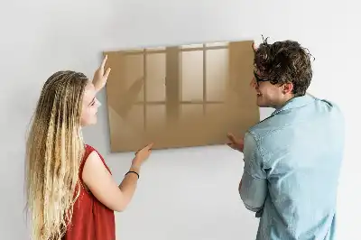 Pizarra borrable de cristal con imanes de color avellana oscuro